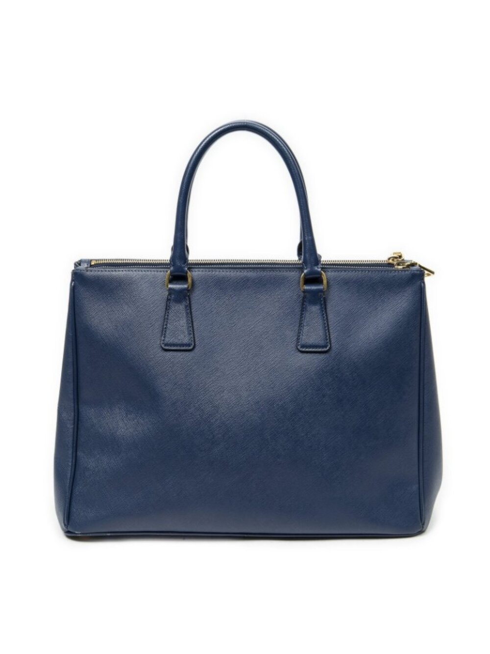 Prada Large Double Zip Galleria Tote Navy Saffiano Leather - Picture 5 of 10
